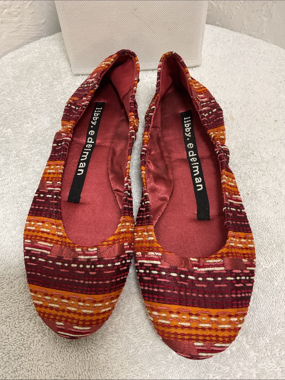 Libby Edelman Woven Tapestry Scrunch Ballet Flats Size 8M Multi